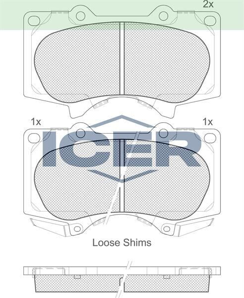 ICER FREN BALATA ON TOYOTA HI-LUX VIII REVO PICK UP 2.4 D 4X2 ESPLI 2015- / HI-LUX PICK UP 2.5 D 2005-2008 / LAND CRUISER (J12) 3.0D -4.0i 2002-2008/ MITSUBISHI PAJERO IV 3.2 TD 2007- 4605A472