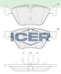 ICER FREN BALATA ON BMW 5 SERISI (E60) 520 D 2003-2010/ 5 SERISI (E60) 520 i 2003-2010/ 3 SERISI (E90) 320 D 2005-2011/ 3 SERISI (E90) 316 i 2005-2011/ 3 SERISI (E90) 325 i 2005-2011 34116763617