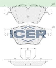 ICER FREN BALATA ON BMW 5 SERISI (E60) 520 D 2003-2010/ 5 SERISI (E60) 520 i 2003-2010/ 3 SERISI (E90) 320 D 2005-2011/ 3 SERISI (E90) 316 i 2005-2011/ 3 SERISI (E90) 325 i 2005-2011 34116763617