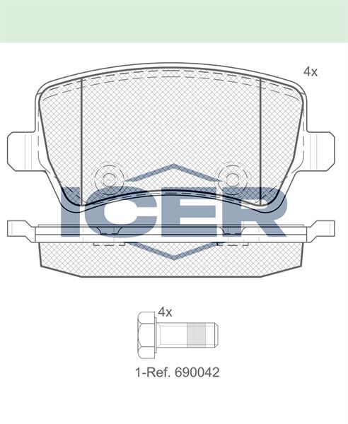 ICER ARKA BALATA GRAND CHEROKEE II 2.7 CRD 02=> GRAND CHEROKEE III 5.7 V8-3.7 V6 05=> (GDB4137) 1426143
