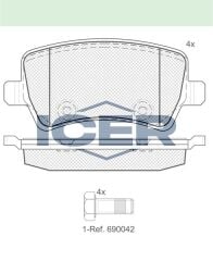 ICER ARKA BALATA GRAND CHEROKEE II 2.7 CRD 02=> GRAND CHEROKEE III 5.7 V8-3.7 V6 05=> (GDB4137) 1426143