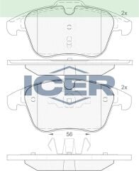ICER FREN BALATA ON FISLI CITROEN C5 III 1.6 HDI 2008-2015/ MONDEO IV 2.0i 2007-2014/ MONDEO IV 1.6 TDCI 2007-2014/ FREELANDER II 2.2 TD4 2006-2014/ S60 II 1.6 D 2010-/ JAGUAR XK 4.2i 2006- 1379971