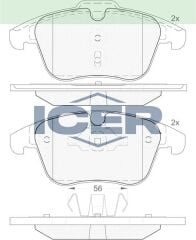 ICER FREN BALATA ON FISLI CITROEN C5 III 1.6 HDI 2008-2015/ MONDEO IV 2.0i 2007-2014/ MONDEO IV 1.6 TDCI 2007-2014/ FREELANDER II 2.2 TD4 2006-2014/ S60 II 1.6 D 2010-/ JAGUAR XK 4.2i 2006- 1379971