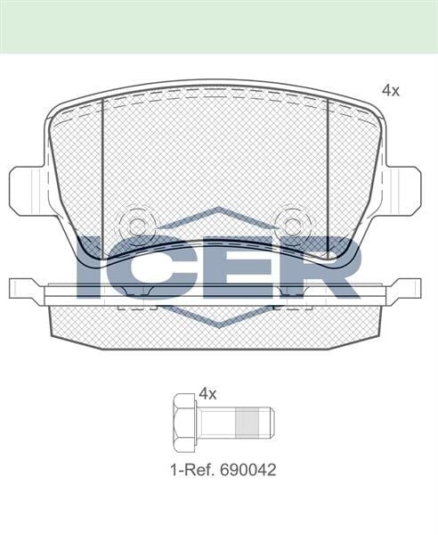 ICER BALATA ARKA VOLVO XC70 II 2.4 D5 2007-/ S80 II 2.4 D 2006-/ S80 II 3.0i T6 2006-/ V70 III 2.0 D 2006-/ S60 II 2.0 2010-/ S60 II 1.6 D 2010-/L.ROVER EVOQUE 2.0 4X4 2011-/EVOQUE 2.2 4X4 2011- 1426143