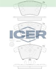 ICER FREN BALATA ON FISLI VOLKSWAGEN TRANSPORTER V 1.9 TDI 2003-2011 / TRANSPORTER V 2.5 TDI 2003-2011 / TRANSPORTER VI 2.0 TDI 2009- / TRANSPORTER VI 2.0 TDI BITDI 2009- 7L6698151B