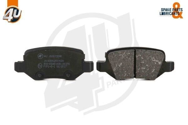 4U FREN BALATA ARKA MERCEDES A SERISI (W169) A 150 2004-2012/ (W169) A 170 CDI 2004-2012/ B SERISI (W245) B 160 2005-2011/ (W245) B 160 05-2011/ (W245) B 200 CDI 05-2011/VANEO 1.7 CDI 02-2005 A1684200420