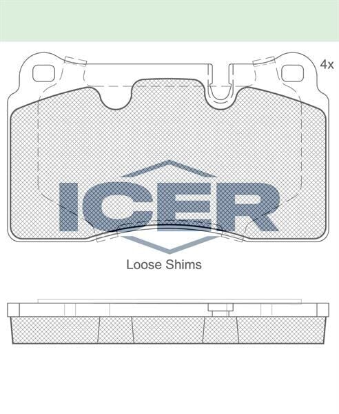 ICER FREN BALATA ON VOLKSWAGEN TOUAREG 3.0 V6 TDI 2002-2010/ TOUAREG 3.6 V6 FSI 2002-2010/ TOUAREG 3.2i V6 2002-2010/ TOUAREG 4.2 V8 2002-2010/ TOUAREG 5.0 V10 TDI 2002-2010 107856041