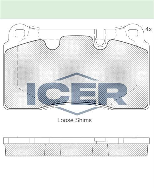 ICER FREN BALATA ON VOLKSWAGEN TOUAREG 3.0 V6 TDI 2002-2010/ TOUAREG 3.6 V6 FSI 2002-2010/ TOUAREG 3.2i V6 2002-2010/ TOUAREG 4.2 V8 2002-2010/ TOUAREG 5.0 V10 TDI 2002-2010 107856041