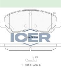 ICER FREN BALATA ON IKAZLI MITSUBISHI LANCER VII 1.6 2003-2007/ LANCER 2.0 2007-/LANCER 1.8 2007-/ ASX 1.6 16 JANT 2010-/ ASX 1.8 4X4 16 JANT 2010-/ JEEP COMPASS 2.0 CRD 2006-/ COMPASS 2.4i 2006- 5191231AA