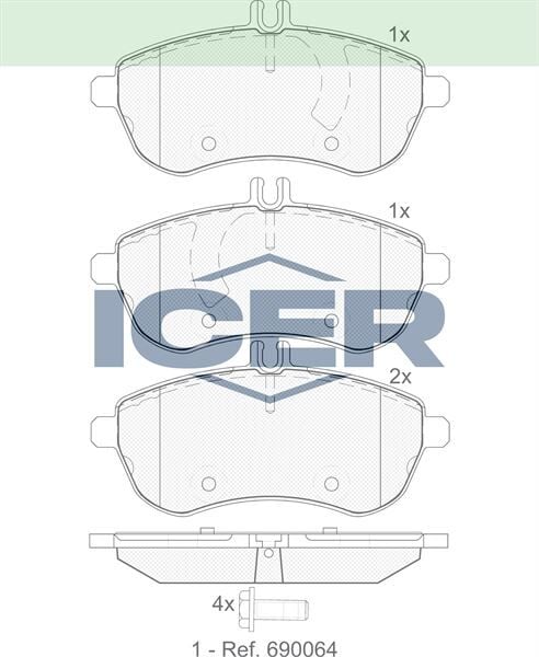 ICER BALATA ON MERCEDES C SERISI (W204) C 180 2007-2014/ C 200 CDI 2007-2014/ C 200 2007-2014/ C 220 CDI 2007-2014/ C SERISI (S204) C 200 CDI 2007-/ C 200 2007-/ C 220 CDI 2007-/C 250 CDI 2007- A0054200820