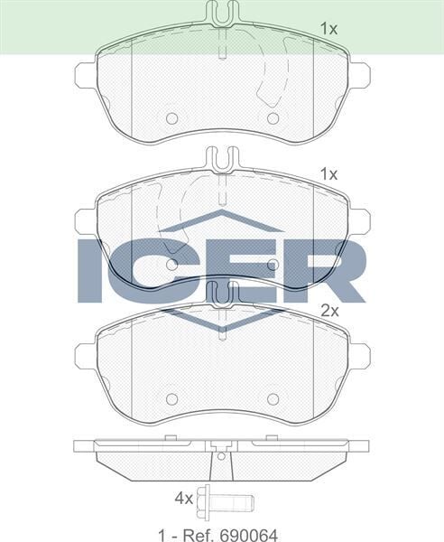 ICER BALATA ON MERCEDES C SERISI (W204) C 180 2007-2014/ C 200 CDI 2007-2014/ C 200 2007-2014/ C 220 CDI 2007-2014/ C SERISI (S204) C 200 CDI 2007-/ C 200 2007-/ C 220 CDI 2007-/C 250 CDI 2007- A0054200820