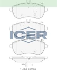 ICER BALATA ON MERCEDES C SERISI (W204) C 180 2007-2014/ C 200 CDI 2007-2014/ C 200 2007-2014/ C 220 CDI 2007-2014/ C SERISI (S204) C 200 CDI 2007-/ C 200 2007-/ C 220 CDI 2007-/C 250 CDI 2007- A0054200820