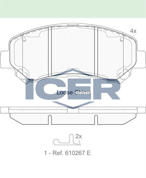 ICER FREN BALATA ON NISSAN QASHQAI (J10) 1.5 DCI 2007-2014/X-TRAIL (T31) 2.0 DCI 2007-2013/X-TRAIL (T31) 2.0i 2007-2013/QASHQAI (J10) 2.0 DCI 2007-2014/RENAULT KOLEOS (HY) 2.0 DCI 08-2014 41060JD00A