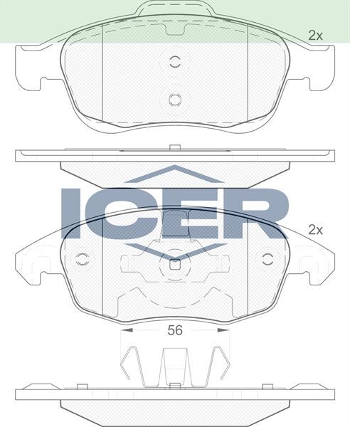 ICER .BALATA ON PEUGEOT PARTNER TEPEE 1.6 HDI 75 HP 2008-/CITROEN BERLINGO 1.6 HDI 2008-/ C4 G.PICASSO 1.6 HDI 2006-/ C4 PICASSO 1.6 HDI 2006-2013/ C4 1.6 HDI 2009-/ DS4 1.6 E-HDI 2011-/ C4 1.6 2009- 425361