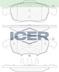 ICER .BALATA ON PEUGEOT PARTNER TEPEE 1.6 HDI 75 HP 2008-/CITROEN BERLINGO 1.6 HDI 2008-/ C4 G.PICASSO 1.6 HDI 2006-/ C4 PICASSO 1.6 HDI 2006-2013/ C4 1.6 HDI 2009-/ DS4 1.6 E-HDI 2011-/ C4 1.6 2009- 425361