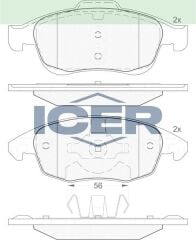 ICER .BALATA ON PEUGEOT PARTNER TEPEE 1.6 HDI 75 HP 2008-/CITROEN BERLINGO 1.6 HDI 2008-/ C4 G.PICASSO 1.6 HDI 2006-/ C4 PICASSO 1.6 HDI 2006-2013/ C4 1.6 HDI 2009-/ DS4 1.6 E-HDI 2011-/ C4 1.6 2009- 425361