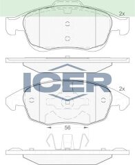 ICER .BALATA ON PEUGEOT PARTNER TEPEE 1.6 HDI 75 HP 2008-/CITROEN BERLINGO 1.6 HDI 2008-/ C4 G.PICASSO 1.6 HDI 2006-/ C4 PICASSO 1.6 HDI 2006-2013/ C4 1.6 HDI 2009-/ DS4 1.6 E-HDI 2011-/ C4 1.6 2009- 425361