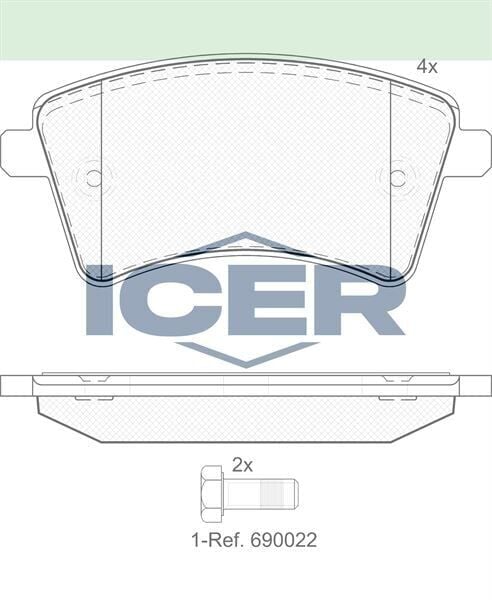 ICER FREN BALATA ON RENAULT KANGOO (KW0/1) 1.5 DCI 2008- / MERCEDES CITAN (415) 109 CDI 2012- / CITAN (415) 108 CDI 2012- 410601334R