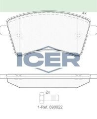 ICER FREN BALATA ON RENAULT KANGOO (KW0/1) 1.5 DCI 2008- / MERCEDES CITAN (415) 109 CDI 2012- / CITAN (415) 108 CDI 2012- 410601334R