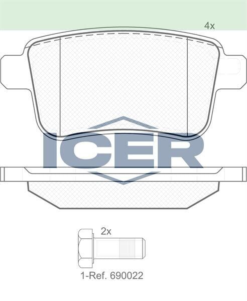 ICER FREN BALATA ARKA RENAULT KANGOO (KW0/1) 1.5 DCI 2008-4154210400