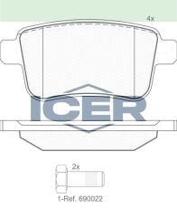 ICER FREN BALATA ARKA RENAULT KANGOO (KW0/1) 1.5 DCI 2008-4154210400