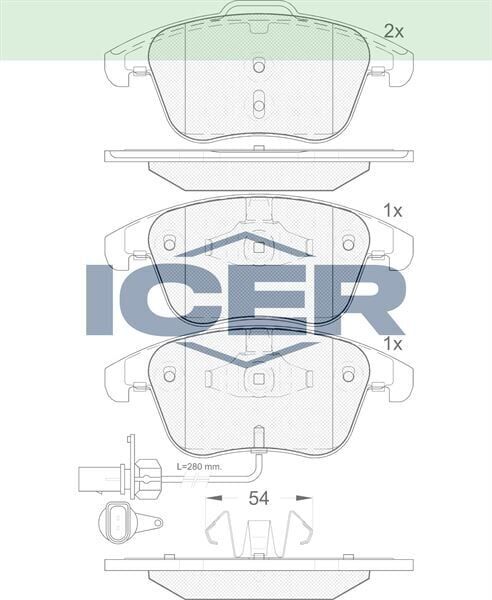 ICER FREN BALATA ON FISLI AUDI A4 (8K2,B8) 1.8 TFSI 2007-2015 / A4 (8K2,B8) 2.0 TFSI 2007-2015 / A4 (8K2,B8) 2.0 TDI 2007-2015 8660000768