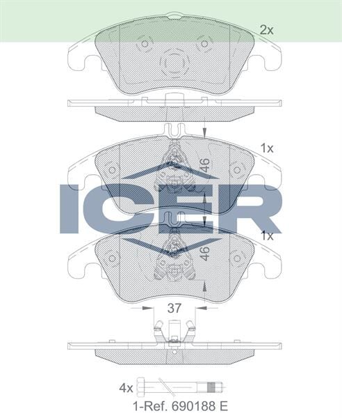 ICER BALATA ON MERCEDES C SERISI (W204) C 220CDI 2007-2014/ C 320CDI 2007-/ E SERISI (W212) E 180 2009-/ E 200 2009-/ E 220CDI 2009-/ E 250CDI 2009-/ CLS (C218) CLS350 CDI 2012-/CLS 250 CD 2012- 0054201020