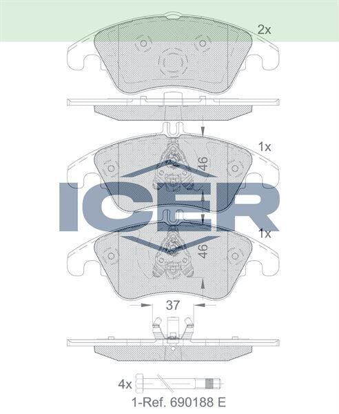 ICER BALATA ON MERCEDES C SERISI (W204) C 220CDI 2007-2014/ C 320CDI 2007-/ E SERISI (W212) E 180 2009-/ E 200 2009-/ E 220CDI 2009-/ E 250CDI 2009-/ CLS (C218) CLS350 CDI 2012-/CLS 250 CD 2012- 0054201020
