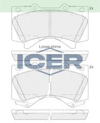 ICER FREN BALATA ON IKAZLI TOYOTA LAND CRUISER 4.7 V8 2008- / LAND CRUISER 4.5 D V8 2008- / LAND CRUISER 3.0 D-4D 2008- 0446560280