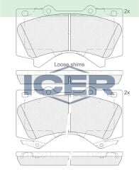 ICER FREN BALATA ON IKAZLI TOYOTA LAND CRUISER 4.7 V8 2008- / LAND CRUISER 4.5 D V8 2008- / LAND CRUISER 3.0 D-4D 2008- 0446560280
