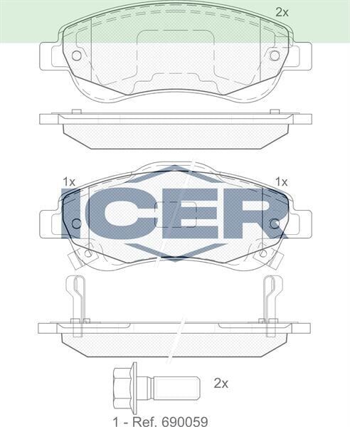 ICER FREN BALATA ON IKAZLI HONDA CR-V III 2.0 I-VTEC 2006-2012 /CR-V III 2.2i CTDI 2006-2012 / CR-V IV 1.6i DTEC 2012-2014 /CR-V IV 2.0 2012-2014 /CR-V IV 2.2i 2012-2014 45022SWWG00