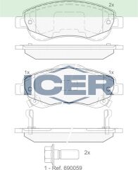 ICER FREN BALATA ON IKAZLI HONDA CR-V III 2.0 I-VTEC 2006-2012 /CR-V III 2.2i CTDI 2006-2012 / CR-V IV 1.6i DTEC 2012-2014 /CR-V IV 2.0 2012-2014 /CR-V IV 2.2i 2012-2014 45022SWWG00