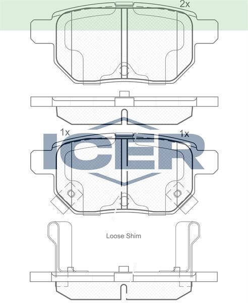 ICER FREN BALATA ARKA TOYOTA COROLLA (E15_) 1.6 VVT-I 2007-2012 / AURIS (ZRE15) 1.6 VVT-I 2007-2012 / YARIS (P9) 1.0 VVT-I 2006-2010 0446612190