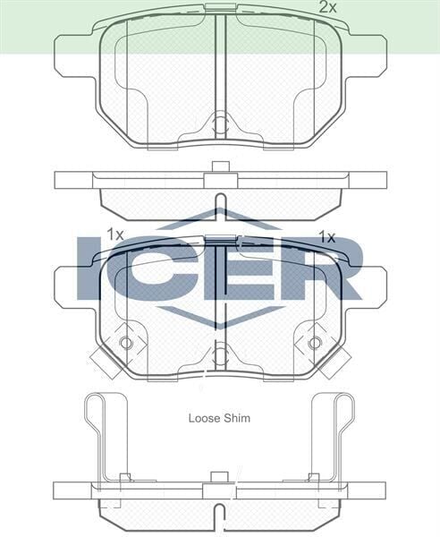 ICER FREN BALATA ARKA TOYOTA COROLLA (E15_) 1.6 VVT-I 2007-2012 / AURIS (ZRE15) 1.6 VVT-I 2007-2012 / YARIS (P9) 1.0 VVT-I 2006-2010 0446612190
