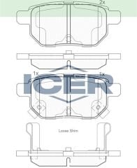 ICER FREN BALATA ARKA TOYOTA COROLLA (E15_) 1.6 VVT-I 2007-2012 / AURIS (ZRE15) 1.6 VVT-I 2007-2012 / YARIS (P9) 1.0 VVT-I 2006-2010 0446612190