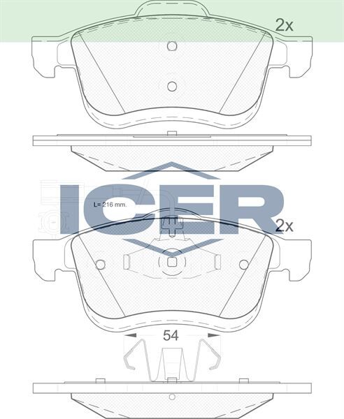 ICER FREN BALATA ON CIFT FISLI FIAT DOBLO (152,263) 1.6 MJT 2010-/ DOBLO (152,263) 1.3 MJT 2010-/ DOBLO (152,263) 1.9 MJT 2010- / OPEL COMBO D 1.6 CDTI 2012- 51928529