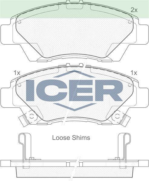 ICER FREN BALATA ON IKAZLI TEL DELIKLI HONDA JAZZ III (GE) 1.4i 2008-2012 / JAZZ IV (GK) 1.3 2016- 45022SZTG00