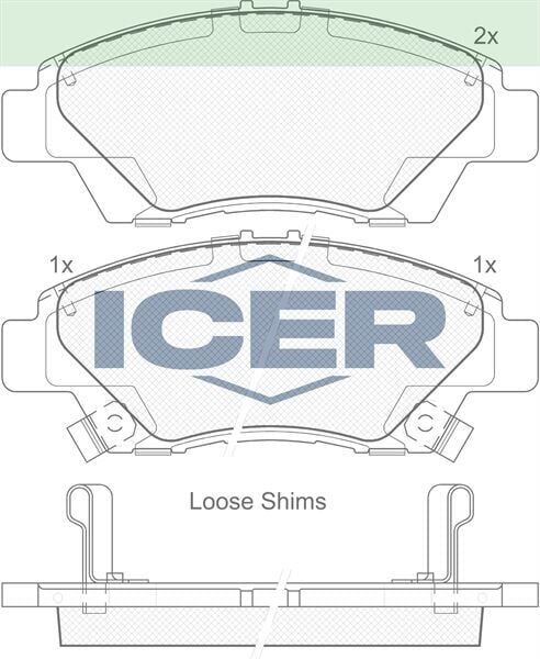 ICER FREN BALATA ON IKAZLI TEL DELIKLI HONDA JAZZ III (GE) 1.4i 2008-2012 / JAZZ IV (GK) 1.3 2016- 45022SZTG00