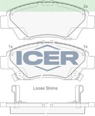 ICER FREN BALATA ON IKAZLI TEL DELIKLI HONDA JAZZ III (GE) 1.4i 2008-2012 / JAZZ IV (GK) 1.3 2016- 45022SZTG00