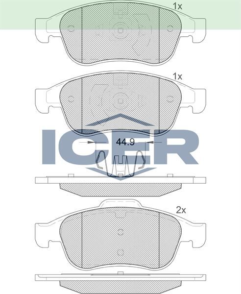 ICER FREN BALATA ON 15-16 JANT RENAULT CAPTUR I-II 13-/CLIO V 19-/ FLUENCE 10-/ MEGANE III 08-15/ SCENIC 09-/ ZOE 19-/ DACIA DOKKER 12-/ DUSTER 13-/ LODGY 12-/NISSAN JUKE (F16) 19- 440603905R