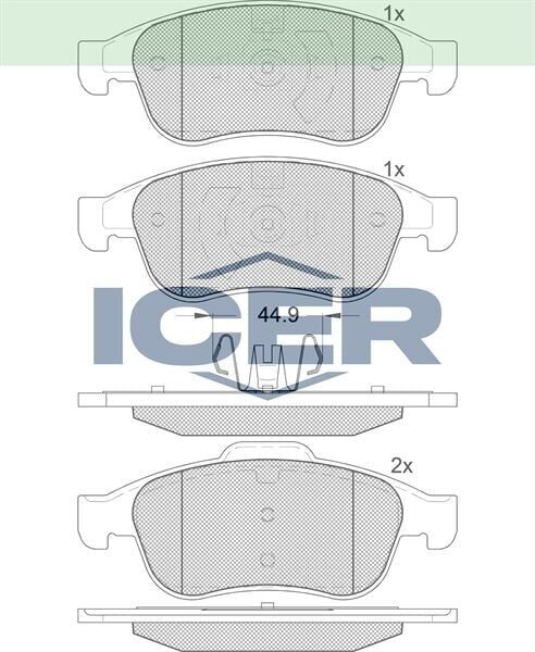 ICER FREN BALATA ON 15-16 JANT RENAULT CAPTUR I-II 13-/CLIO V 19-/ FLUENCE 10-/ MEGANE III 08-15/ SCENIC 09-/ ZOE 19-/ DACIA DOKKER 12-/ DUSTER 13-/ LODGY 12-/NISSAN JUKE (F16) 19- 440603905R