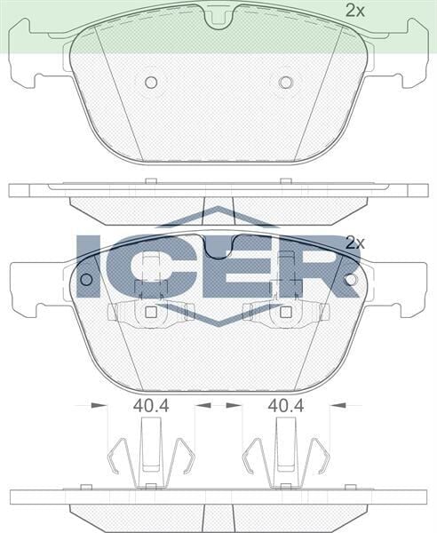 ICER FREN BALATA ON VOLVO XC60 D3 2008- / XC60 2.4 D 2008- / XC60 D5 2008- / XC60 T6 2008- / XC60 2.0 T 2008- 30793943