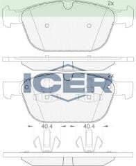 ICER FREN BALATA ON VOLVO XC60 D3 2008- / XC60 2.4 D 2008- / XC60 D5 2008- / XC60 T6 2008- / XC60 2.0 T 2008- 30793943
