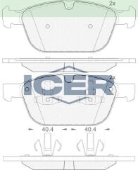 ICER FREN BALATA ON VOLVO XC60 D3 2008- / XC60 2.4 D 2008- / XC60 D5 2008- / XC60 T6 2008- / XC60 2.0 T 2008- 30793943