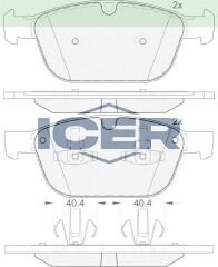 ICER FREN BALATA ON VOLVO XC60 D3 2008- / XC60 2.4 D 2008- / XC60 D5 2008- / XC60 T6 2008- / XC60 2.0 T 2008- 30793943