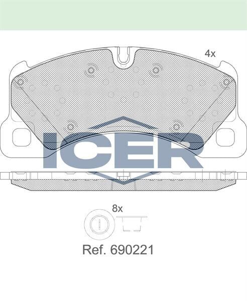 ICER FREN BALATA ON PORSCHE CAYENNE GENİŞ TİP(955) 3.0 TDI 2002-2010/ CAYENNE 3.6i 2002-2010/ CAYENNE S 4.5i V8 2002-2010/ VW TOUAREG 3.0 V6 TDI 2002-2010/ VW TOUAREG 2.5 R5 TDI 2002-2010 7P6698151