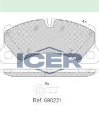 ICER FREN BALATA ON PORSCHE CAYENNE GENİŞ TİP(955) 3.0 TDI 2002-2010/ CAYENNE 3.6i 2002-2010/ CAYENNE S 4.5i V8 2002-2010/ VW TOUAREG 3.0 V6 TDI 2002-2010/ VW TOUAREG 2.5 R5 TDI 2002-2010 7P6698151