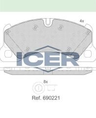 ICER FREN BALATA ON PORSCHE CAYENNE GENİŞ TİP(955) 3.0 TDI 2002-2010/ CAYENNE 3.6i 2002-2010/ CAYENNE S 4.5i V8 2002-2010/ VW TOUAREG 3.0 V6 TDI 2002-2010/ VW TOUAREG 2.5 R5 TDI 2002-2010 7P6698151