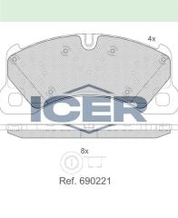 ICER FREN BALATA ON PORSCHE CAYENNE GENİŞ TİP(955) 3.0 TDI 2002-2010/ CAYENNE 3.6i 2002-2010/ CAYENNE S 4.5i V8 2002-2010/ VW TOUAREG 3.0 V6 TDI 2002-2010/ VW TOUAREG 2.5 R5 TDI 2002-2010 7P6698151