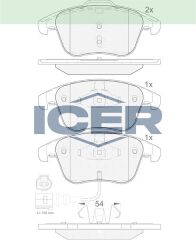 ICER FREN BALATA ON FISLI VOLKSWAGEN TIGUAN (5N_) 1.4 TSI 2007-2016 / TIGUAN (5N_) 2.0 TDI 2007-2016/ TIGUAN (5N_) 2.0 FSI 2007-2016/ AUDI Q3 (8U) 2.0 TDI 2011-/ Q3 (8U) 1.4 TFSI 2011- 1K0698151C